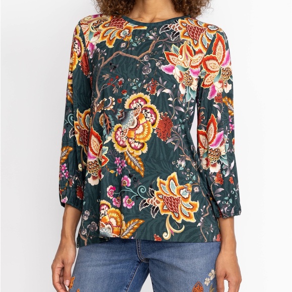 Johnny Was Tops - Johnny Was The Janie Favorite Puff Sleeve Knit Tee